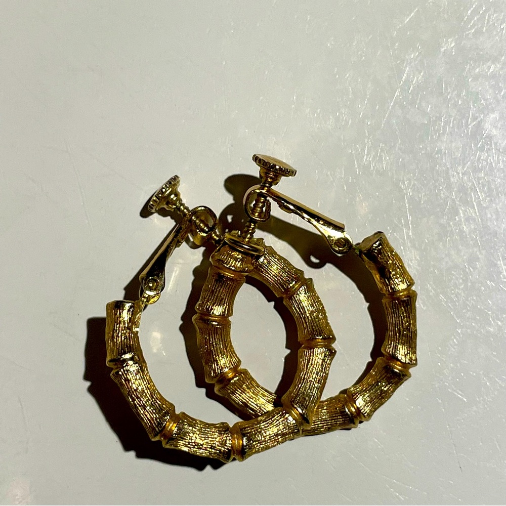 Napier bamboo clip on earrings